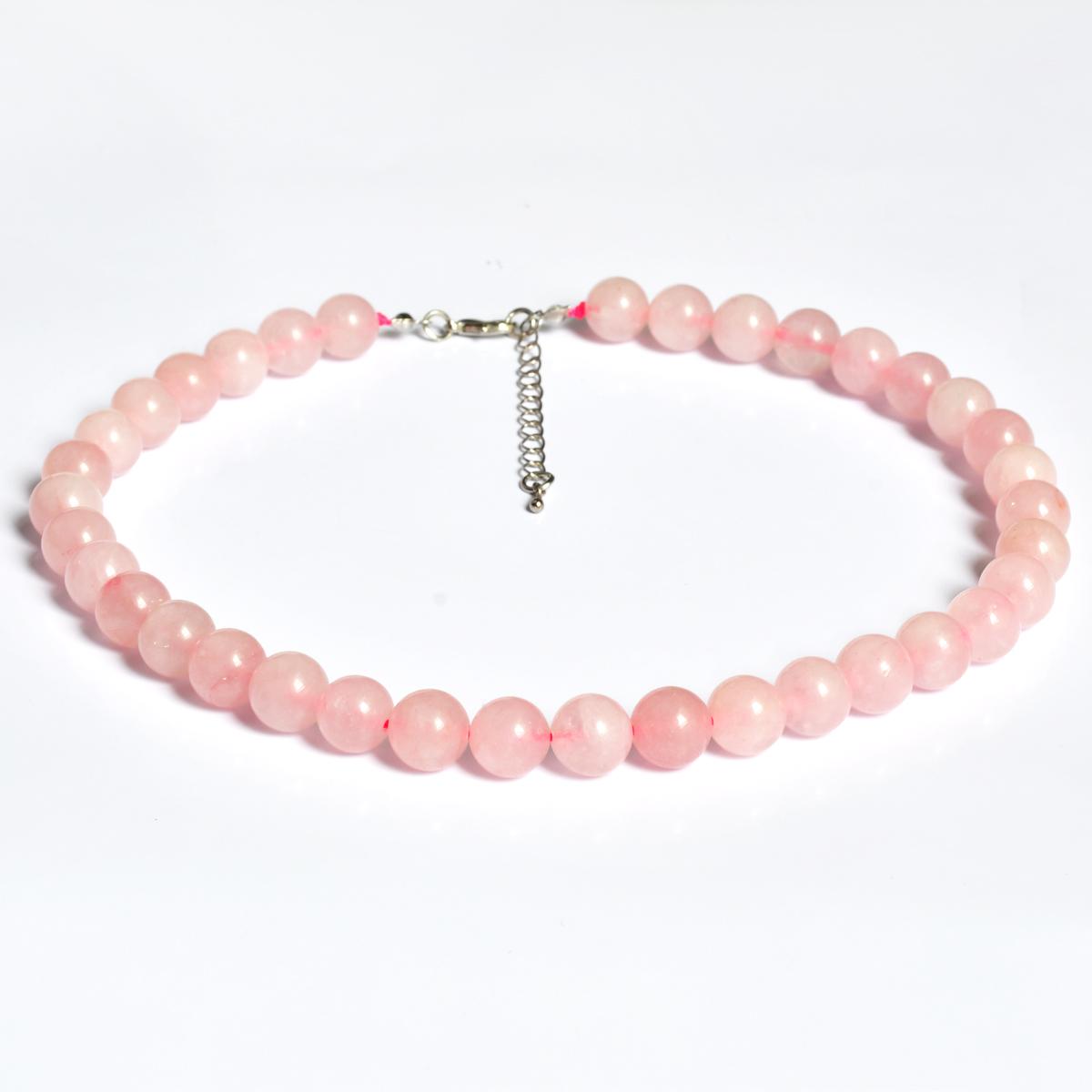 

Ожерелье из бусин из натурального камня розового кварца, богемное, женственное, милое и романтичное, для летнего отдыха, ручной работы, с цирконом