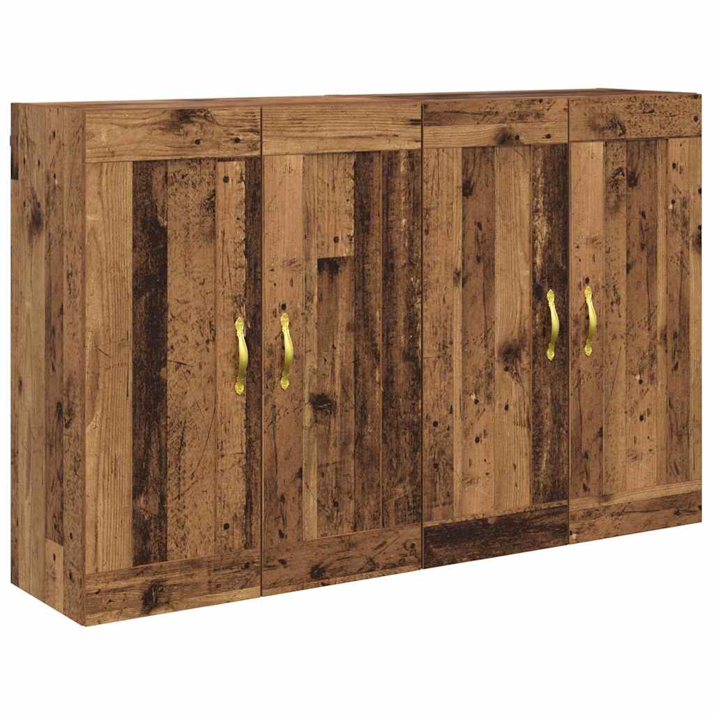 Wall Mounted Cabinet 2 pcs Reclaimed Wood Look 69.5 x 34 x 90 cm