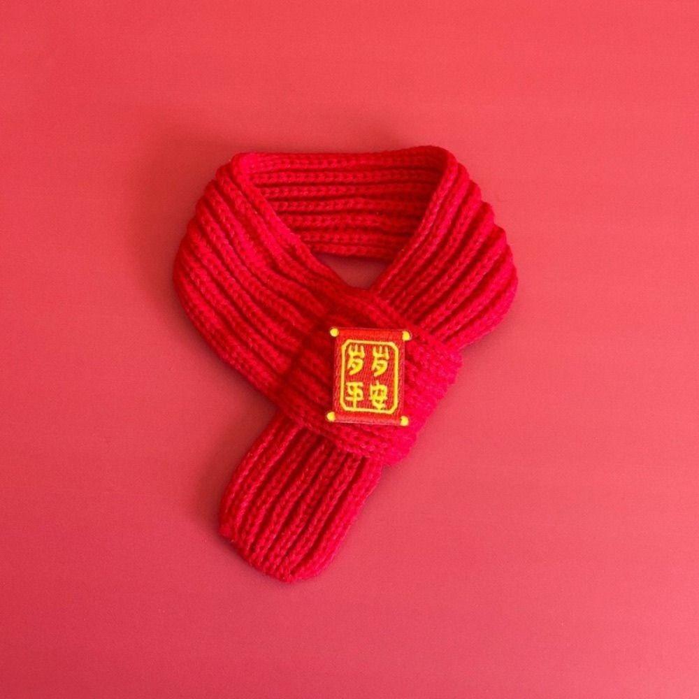 

Cute New Year Dog Scarf Red Color Pet Dress Up Costume Pet Neck Scarf for Cats and Dogs S-Style C