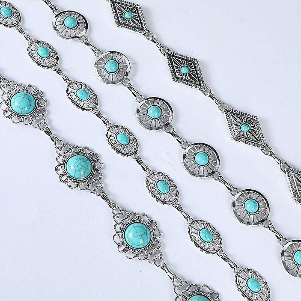 Minority Design Western Country Waist Chain Metal Women's Body Jewelry Turquoise Waist Chain  Girls