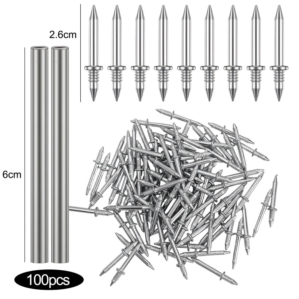 200x Doppelkopfnägel Nahtlose Nägel Sockelleisten-Gewinde Nahtloser Nagel Ohne Spuren Metall Rostbeständige Nägel Holz Spurloser Befestiger