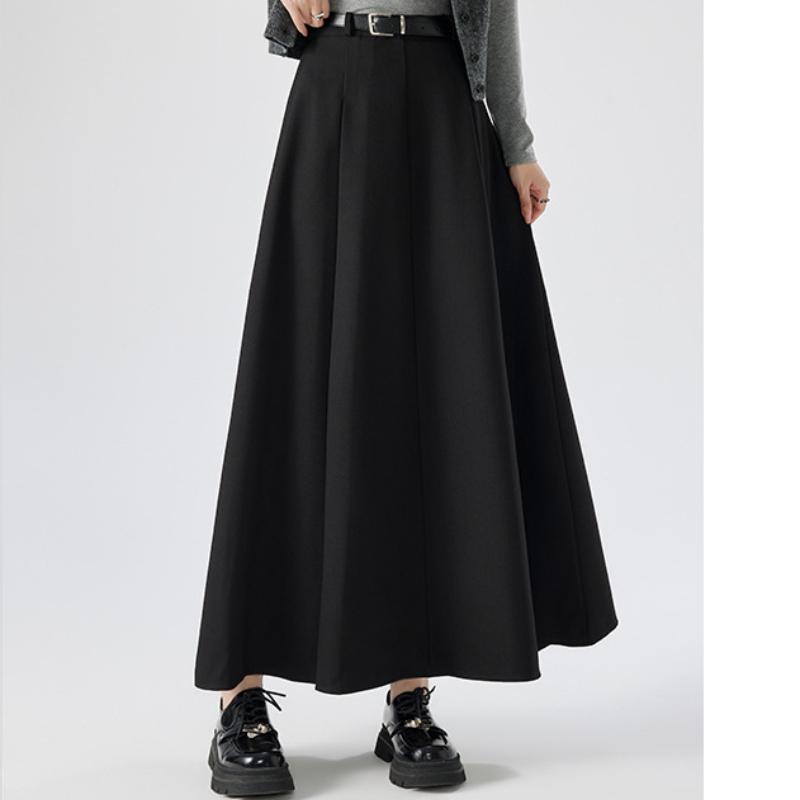 Women's New Spring and Summer Pleated Skirt Suit Ice Silk Sweet Style Skirt High Waist Slim A-line Midi Skirt
