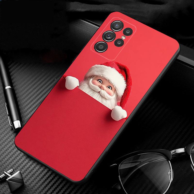 Phone Case For Samsung Galaxy S25 S24 S23 S22 S21 Ultra S24 S23 S22 S21 S25 Plus S24 S20 FE Santa Christmas Tree