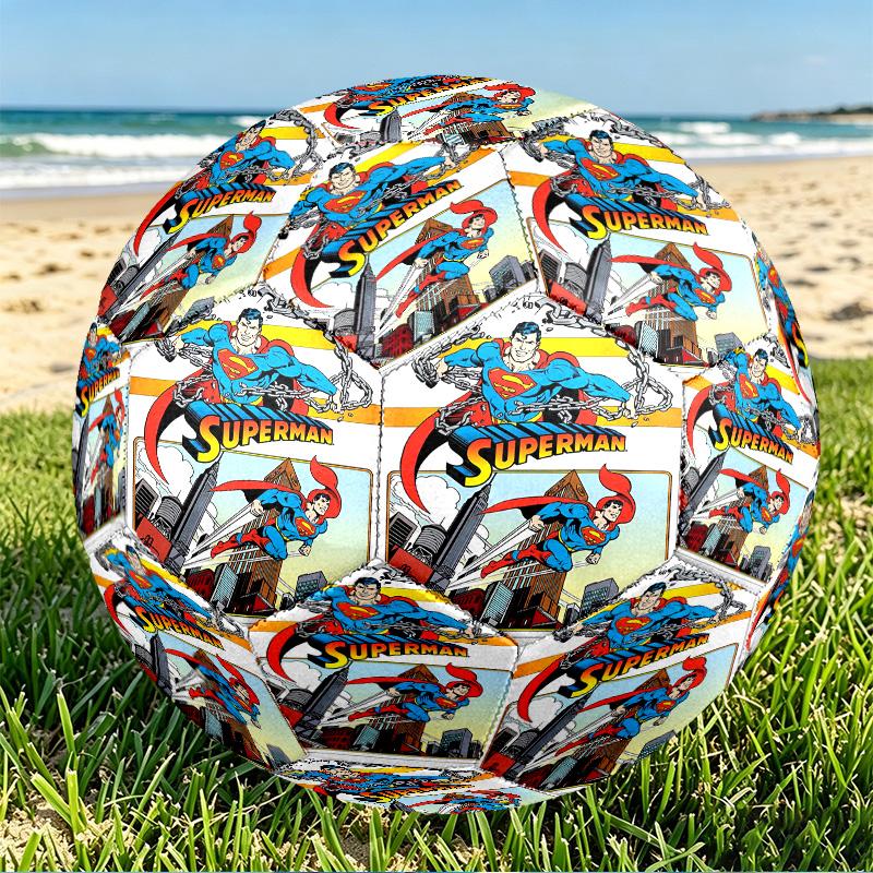 Superman Print Size 5 Soccer Ball, PU Wear Resistant Football for Match Training and Daily Practice, Birthday Gift for Soccer Fans