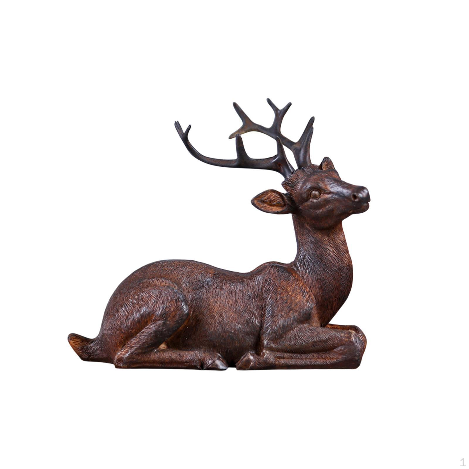 

Скульптура оленя, статуэтка из смолы лося, настольная сувенирная продукция для гостиной, подарки для домашнего декора коричневый