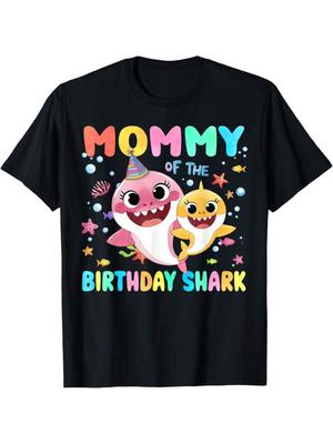 Mama Van De Verjaardagsfamilie Haai Grappig Kinder Verjaardagsfeest T-Shirt