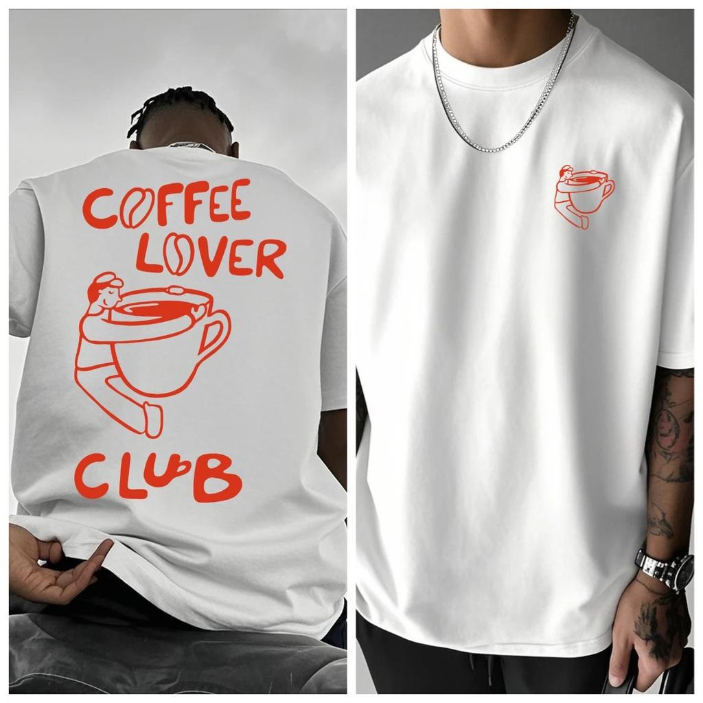 2026 Summer Fashion Trendy Tee Vintage Top CoffeeY2K Graphic Print Cotton Tshirt for Unisex Women Streetwear Oversized Print Tshirt
