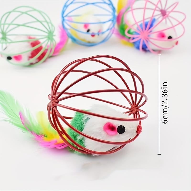 Interactive Cat Toy with Moving Mice - Durable Fabric, Artificial Feathers,Medium Breed Recommended, Playful Cat Toy|Colorful Cat Toy