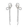 Super flash premium bow stud earrings~ ins Korean new trendy earrings long fringed earrings women's earclips