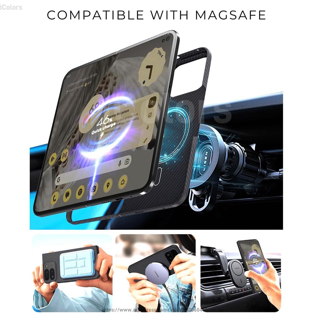 For Google Pixel 10 Pro Fold Magnetic MagSafe Case Aramid Carbon Fiber Case Ultra Thin Lightweight Aramid Fiber Cover
