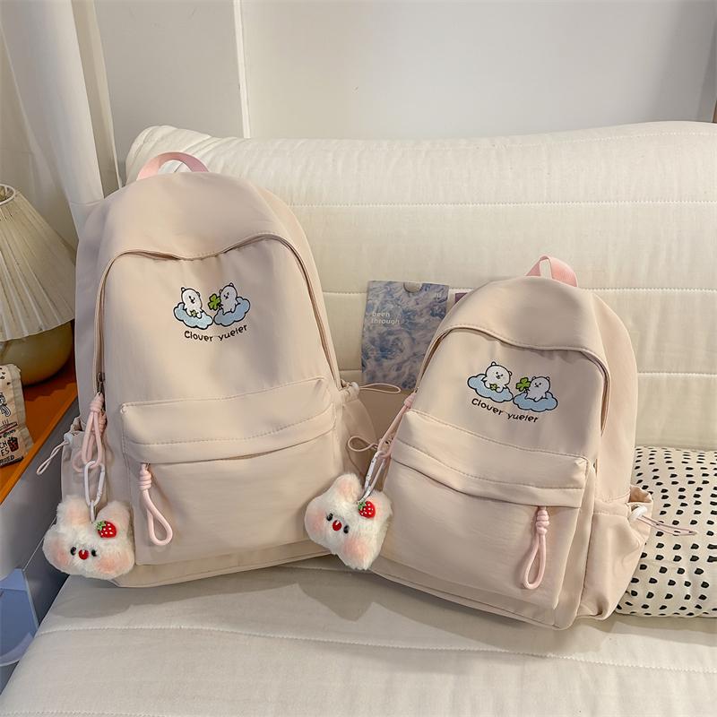 Large Capacity Backpack Student Lightweight Schoolbag Cartoon Embroidery Backpack