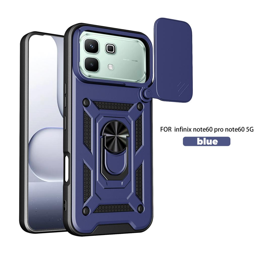 For Infinix Note 60 Pro Case Infinix Note 60 Cover Magnetic Ring Holder Armor Phone Case Slide Camera Protect Back Cover