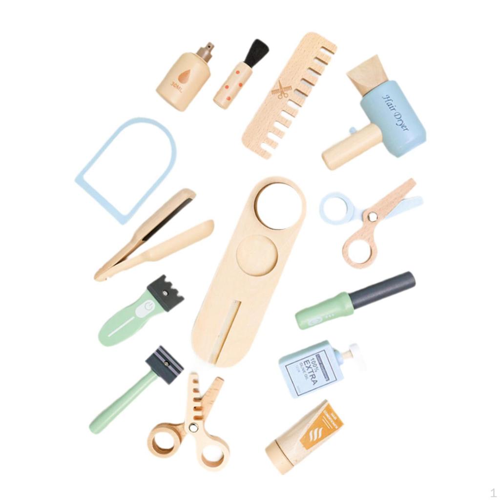 Hair Salon Toys for Girls Pretend Styling Set Simulation with Storage Bag Blow Dryer Play