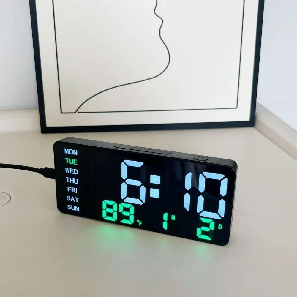 Multifunctional LED Digital Clock Large Screen Date Week Display Timer Desktop Clock Home Decor