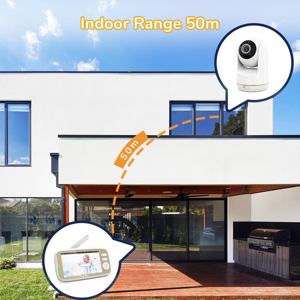 HD Wireless Baby Monitor with Gimbal Camera, Room Temperature Detection, and 5.0" Screen