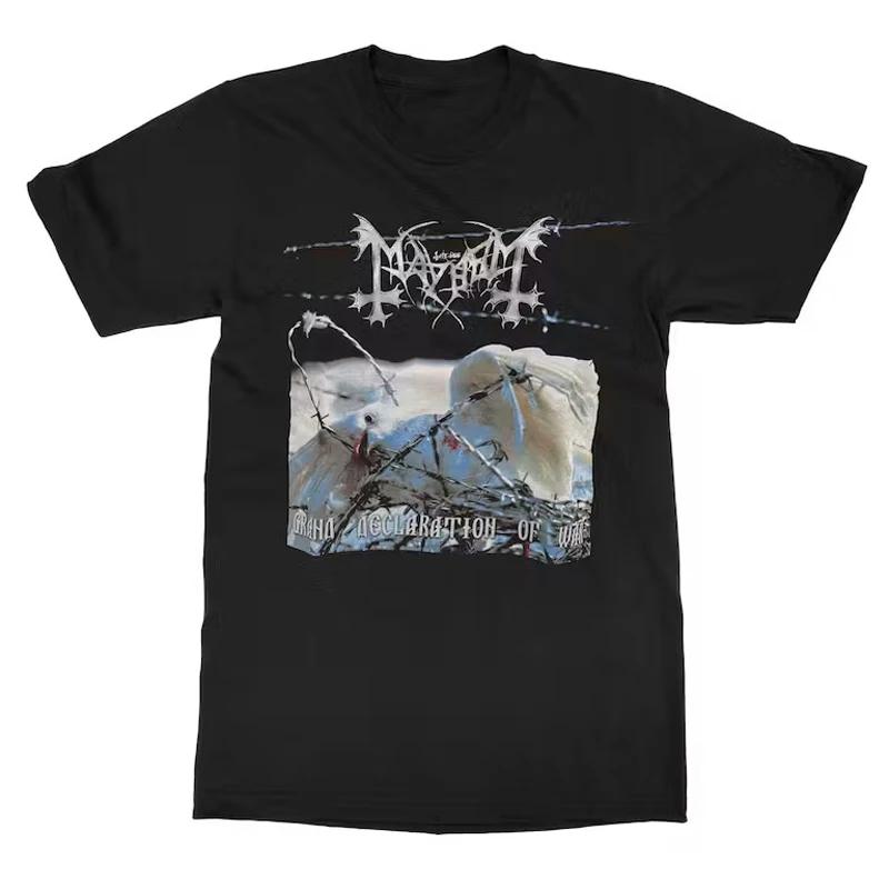 Summer Men's 100% Cotton Norwegian Band Black Metal Rock Retro Punk Street Style T-shirt Short-sleeved Top