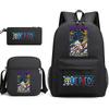 One Piece Luffy Anime Print Student Backpack Set 3 In 1 School Bag for Boys Girls with Pencil Case Tote Shoulder Bag