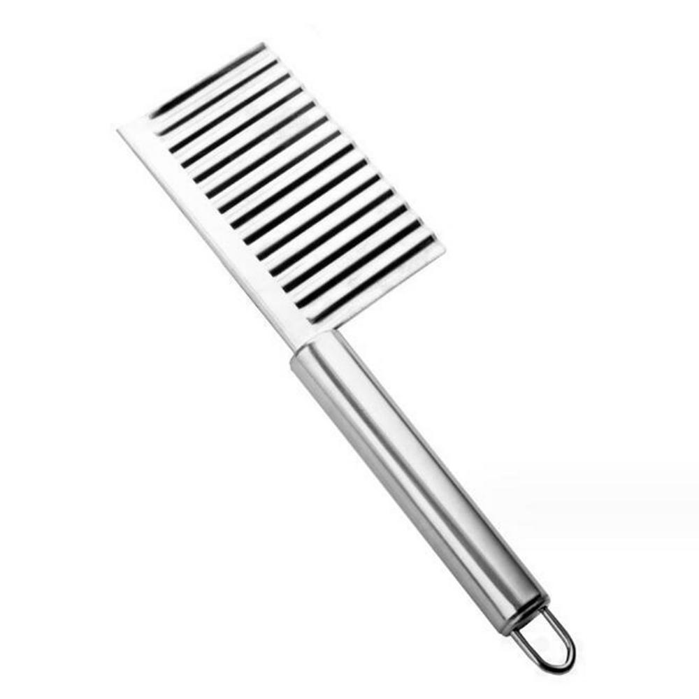 

Stainless Steel Potato Chip Slicer Dough Vegetable Fruit Crinkle Wavy Slicer Knife Potato Cutter Chopper Kitchen Cutting Tool