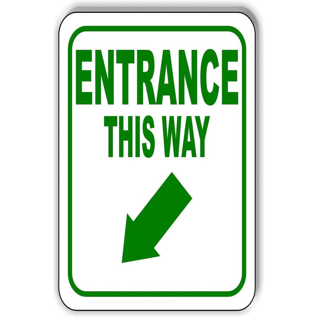 Vintage Ausgang Eingang Abbiegepfeil Metallblechschilder Poster Platte Wanddeko für Bars Garage Café Clubs Pubs Retro Poster Plakette