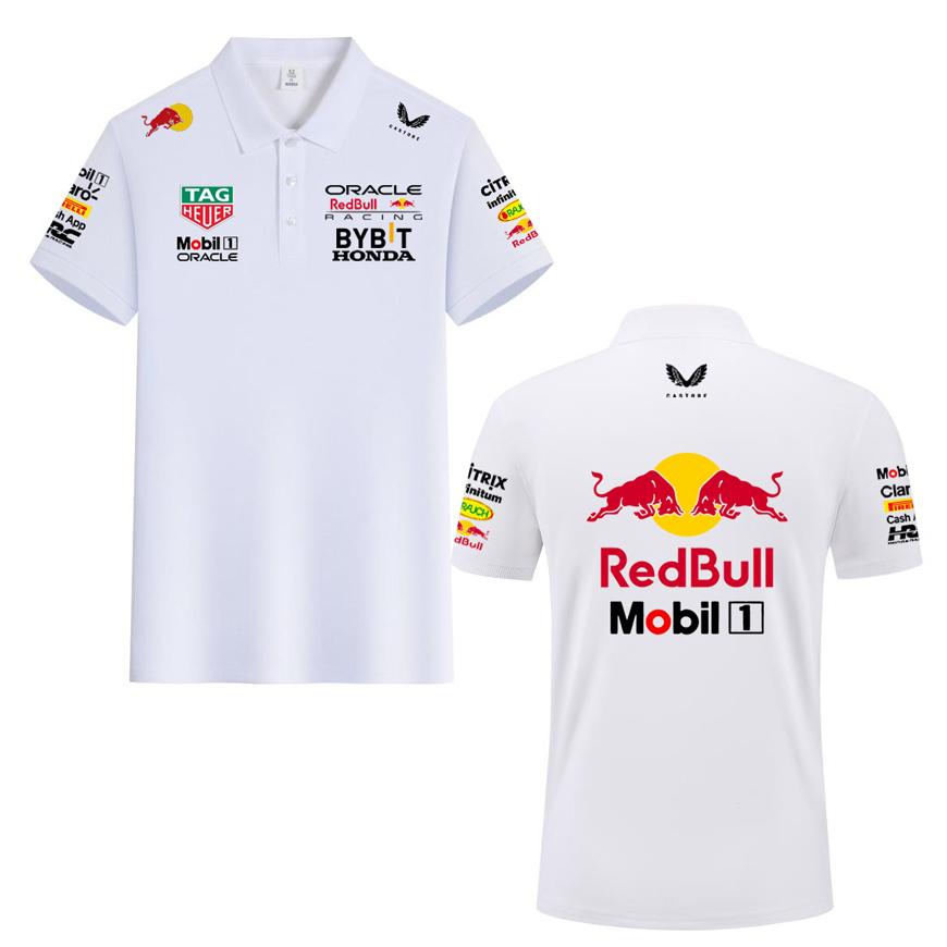 Red Bull Racing Team Verstappen Kleding F1 Formule Race Kleding 2026 Zomer Heren Katoenen Poloshirt L wit