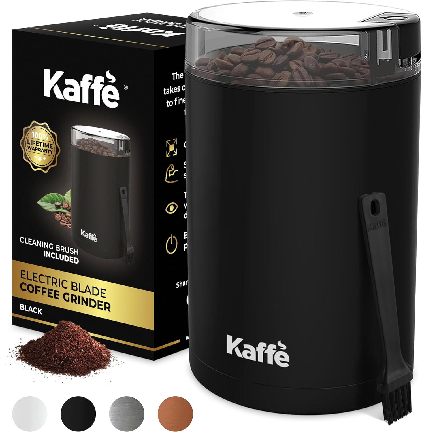 

Coffee Grinder Electric w/Cleaning Brush (3 oz) - Coffee Grinders for Home Use - Up to 12 Cups of Coffee per United States