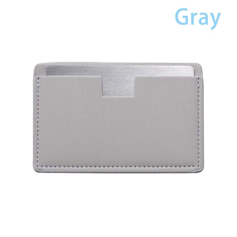 

Портативное мини небьющееся зеркало для макияжа, карманное косметическое зеркало, ПУ кожа, нержавеющая сталь, карточка серый