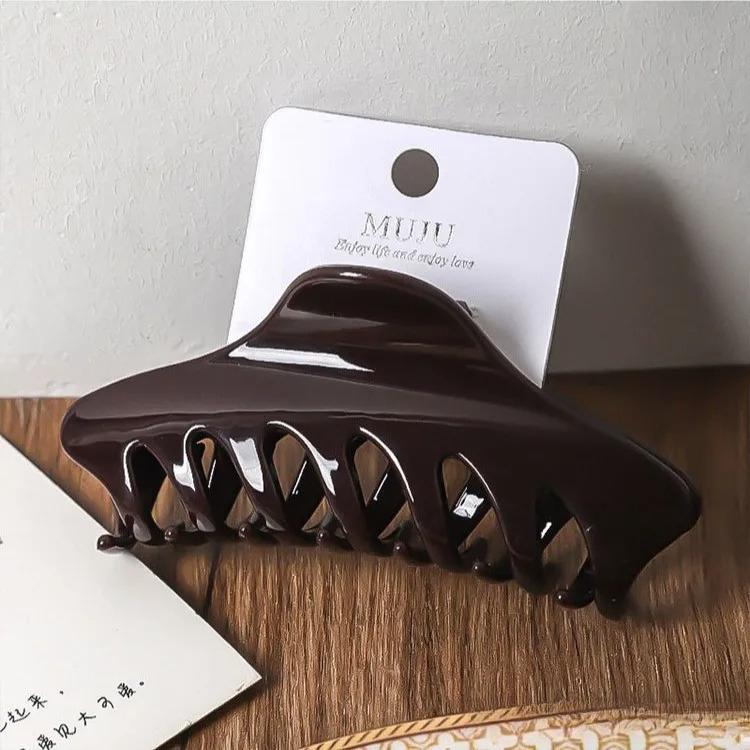 1Pc Vintage Leopard Print Large Shark Hair Claw Clip Women Elegant Geometric Catch Clamp Hairgrip Hold Hair Styling Accessories