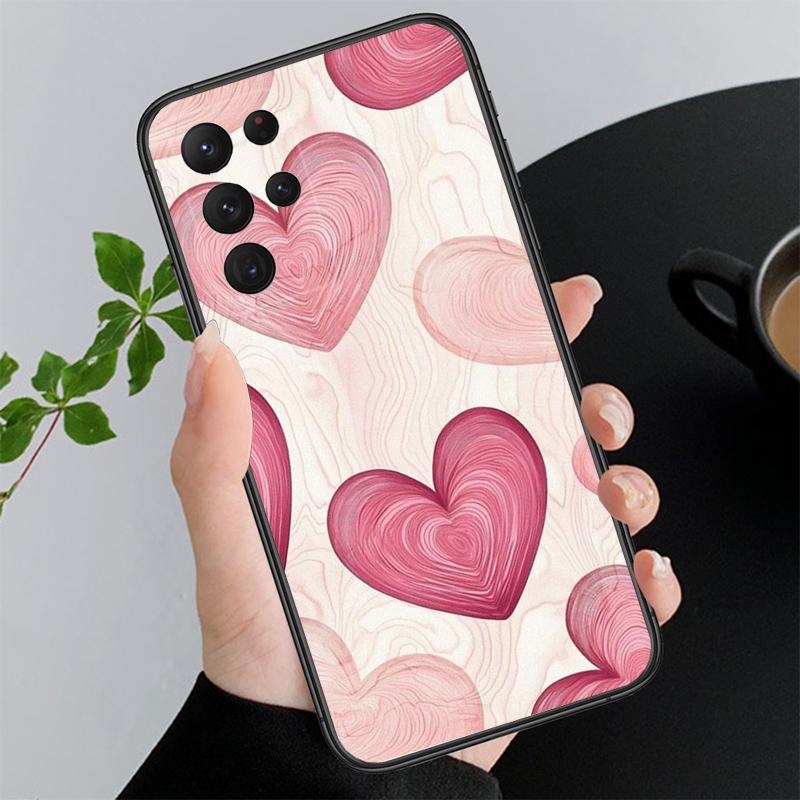 Phone Case For Samsung A17 A55 A16 A56 A35 A15 A53 A54 A33 A34 A25 A05S A52 A52S A07 A26 A06 Love Pink Heart