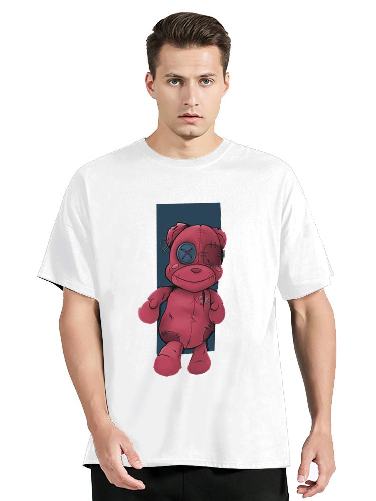 Fashion All-match Women Cotton T-shirt Cartoons Cute Bear Tops Summer Black Classic O-Neck Tee Women Clothes Hip Hop Tshirt