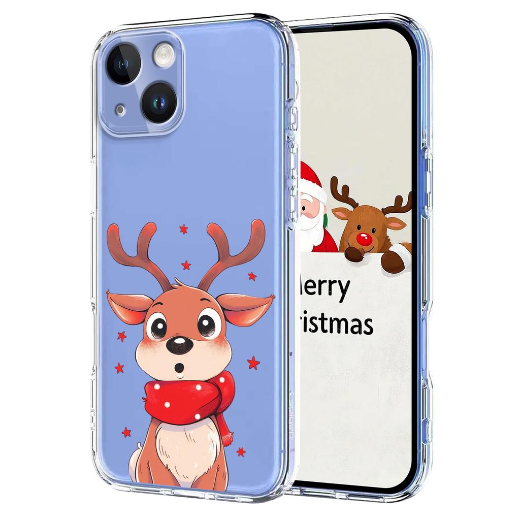 For iPhone 13 6.1 inch/iPhone 14 Case Christmas Themed Pattern Printing TPU Phone Back Cover