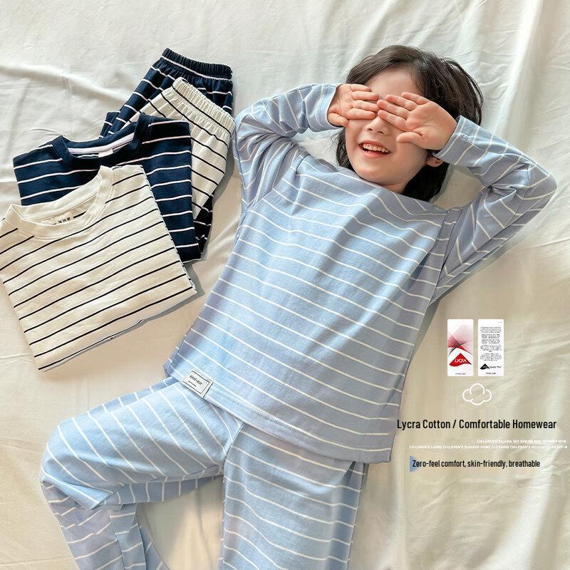 Boys Long-Sleeve Cotton Blend Pajama Set M