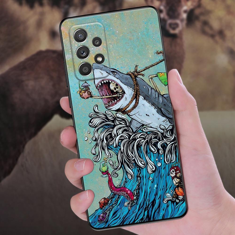 Japanese Wave Dragon Anime Phone Case For Samsung Galaxy A57 A56 A37 A55 A36 A26 A54 A52 A35 A34 A25 A17 A16 A15 A07 Soft Cover