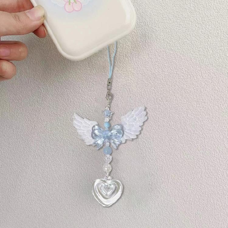 Delicate Blue Angel Wing Phone Pendant Backpack Phone Peripherals Decorations