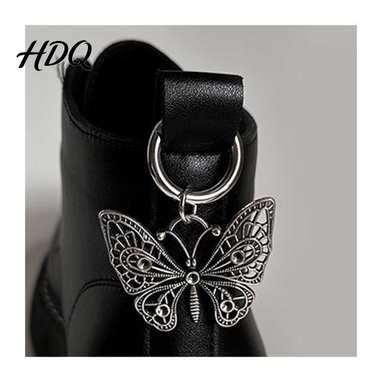 Hot Girl Style Accessories Halloween Shoes Charms Buckle Skull/Spider/Butterfly Shape Punk Rock Shoe Decor Aesthetic Pendants for Personalized