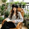 Solid Color Love Beret Thick Octagonal Cap Vintage Painter Hat  Girls