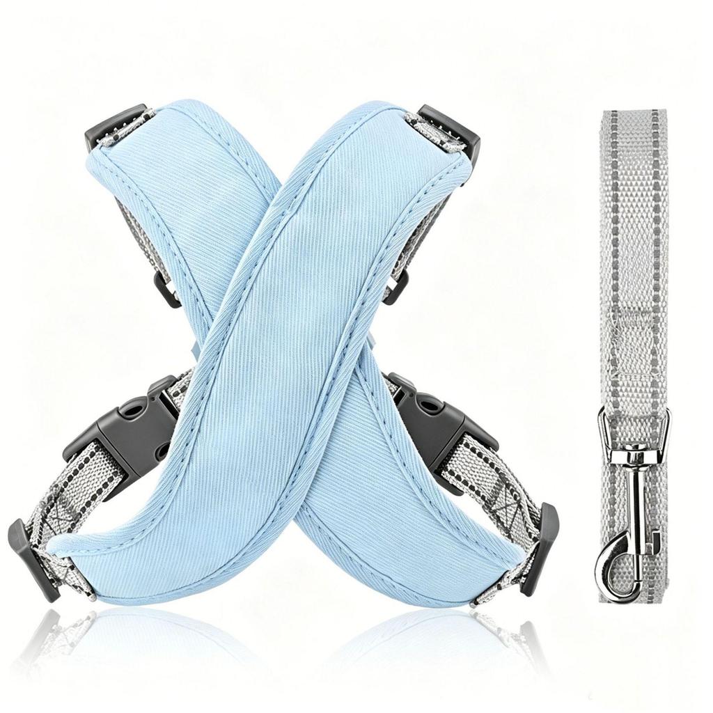 Reflective Vest-Style Anti-Pull Dog Harness with Leash for Small/Medium Pets