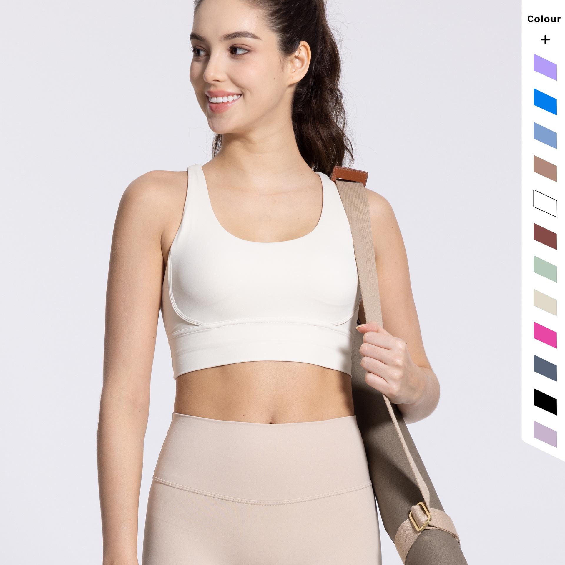 

Jin an Women s Crossover Back Medium-Intensity Shockproof Sports Bra & Yoga Vest Small