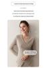 Lekasha Women's V-Neck Cross Knit Cashmere Sweater - Long Sleeve, Autumn/Winter Style