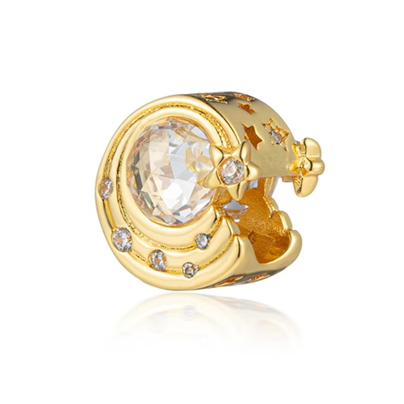 Perline Charm Oro Scintillante Pendenti Originali Europei Snake Fit Bracciale in Rame Collana Perline Per Gioielli Fai da Te Regalo Donna