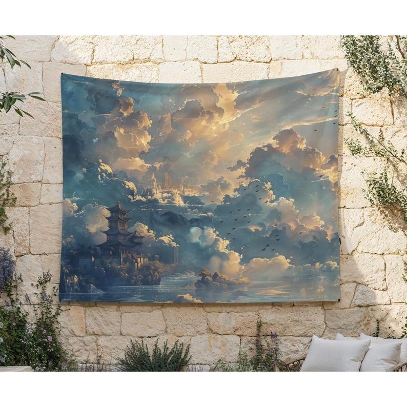 Japanese watercolor tapestry 75x100