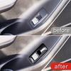 Car Styling Door Trunk Button Frame For BYD Han  Carbon Fiber Color Interior Accessories