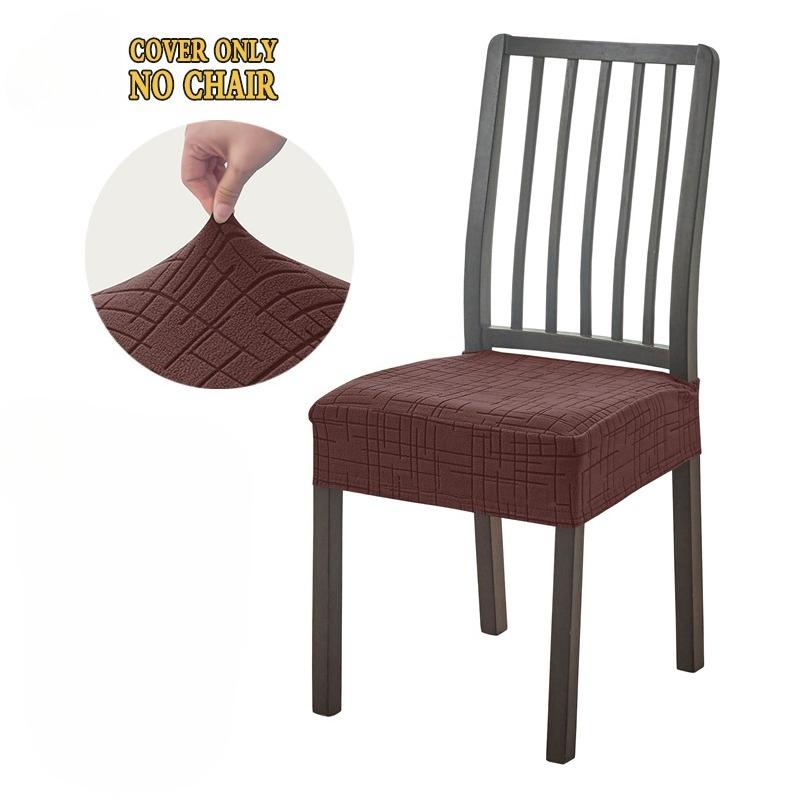 

1/2pcs Chair Covers Removable Solid Dining Chair Cushion Seat Cover Jacquard Elastic Chairs Slipcover Anti-dirty for Home Party 1pc Chairs Cover