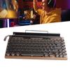 Vintage Blue Switch Mechanical Keyboard 83 Keys Wireless Bluetooth Retro Typewriter Style with Metal Round Keycaps