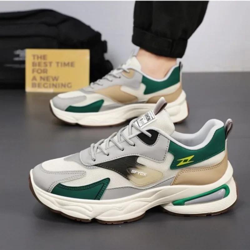 Fashion 2024 Men's Sneakers Mesh Breathable Casual Running Shoes Tennis Training Shoes for Men Lace Up Platform Shoes Zapatillas Hombre