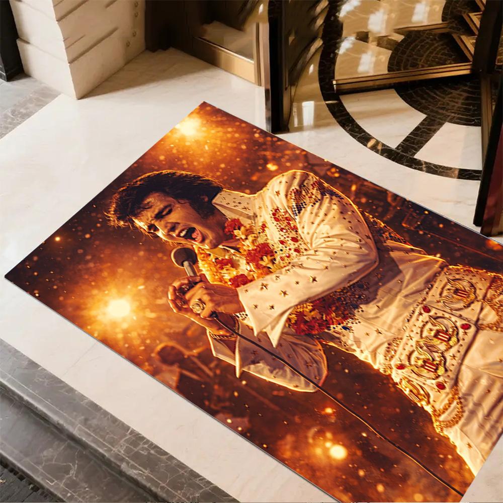 Elvis Presley Performance Carpet Suitable for Kitchen Game Room Foyer Dormitory Anti-slip Rug Decorate Offices Perfect Birthday/Christmas Gift Idea
