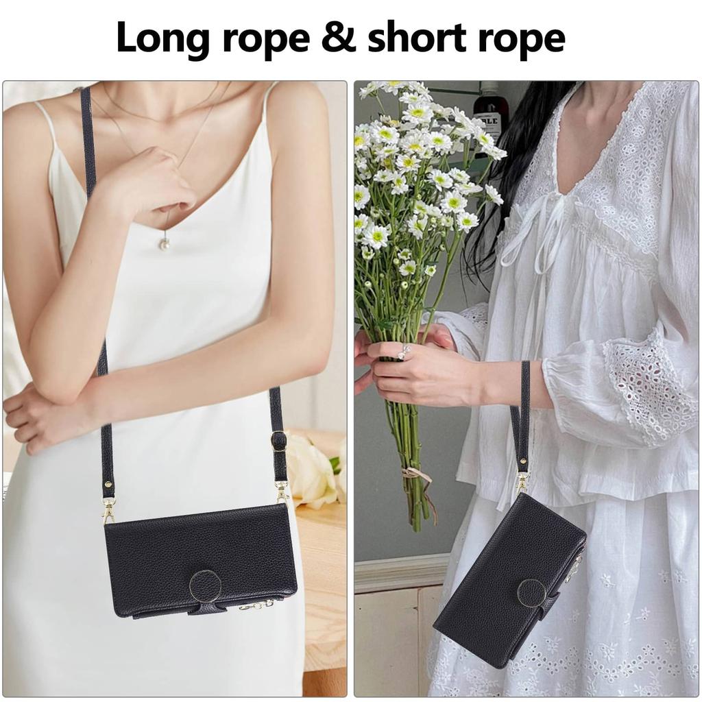 For Samsung Galaxy A26 5G A32 A33 A34 A35 A36 A42 A51 A52 A53 A54 A55 A56 A71 A72 Wallet Case Crossbody Strap Card Holder Cover