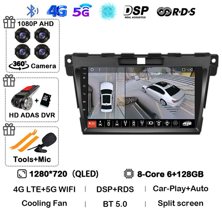 Android 14 Carplay For MAZDA CX-7 CX7 CX 7 2007 2008 2009 2010 2011 2012 2013 2014 Car Radio GPS Multimedia Video Player Stereo