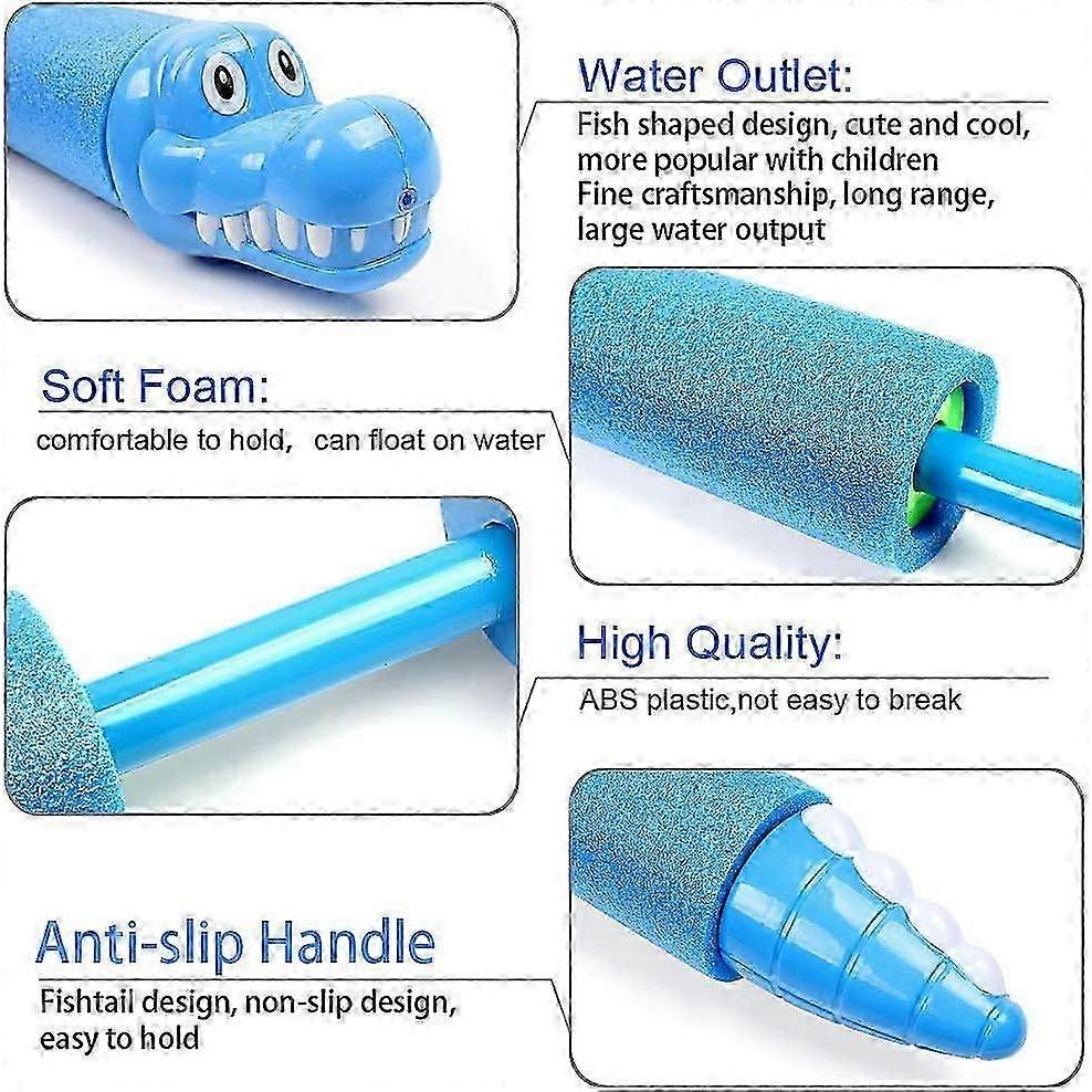 Confezione da 4 Pistole ad Acqua, Pistole ad Acqua Super Sommergibili a Forma di Squalo, Attività Estive con Pistole ad Acqua per Bambini, Giocattoli per Battaglie con Pistole ad Acqua in Piscina