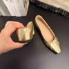 Pointed Toe Women Loafers  New Arrivals  Gold Silver Low Flat Heeled Shallow Slip On Dress Shoes Woman Size