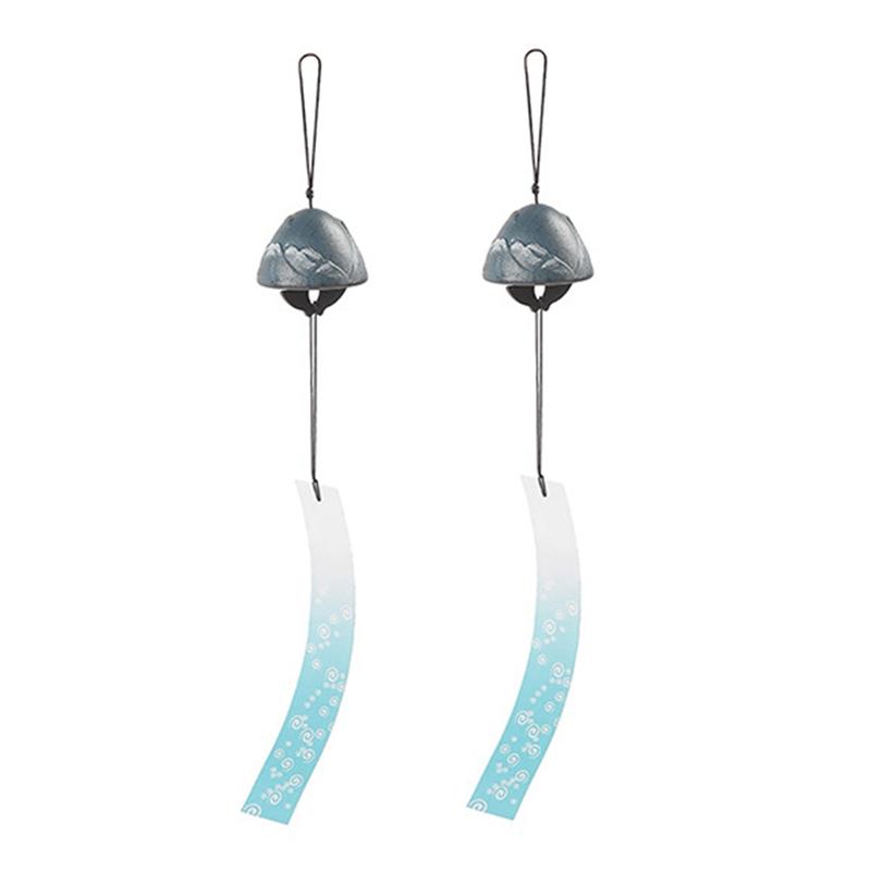 AEE4-Japanese Wind Chime Southern Cast Iron Rock Wind Chime Beautiful Home Charm Chime синий